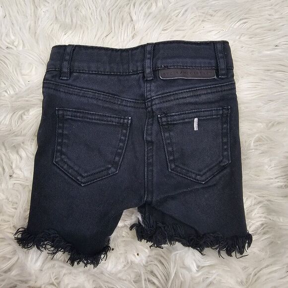 Stella McCartney Kids Black Denim Cut Off Raw Hem Knee Shorts Toddler 2 Years 2T - Picture 5 of 6